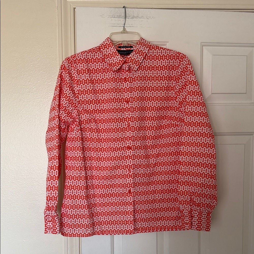 Stylish Orange & White Patterned Men's Shirt